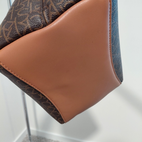Calvin Klein Brown Leather Trim Tote - Picture 8 of 10